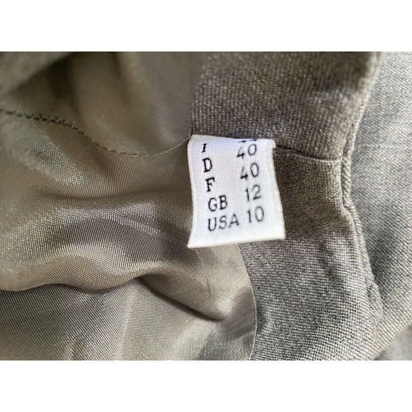 MOSCHINO CHEAP & CHIC Dress Shift Gray Wool Pleated Slip Pockets Sleevel… - Picture 6 of 7